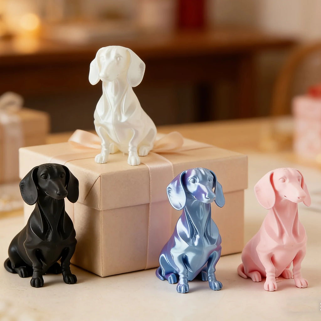 Sitting Dachshund Figurine cute Short-Leg Dog Statue Ornament for DIY customize Pet Lover Gift Modern Aesthetic Room Decor gifts Oasis Select