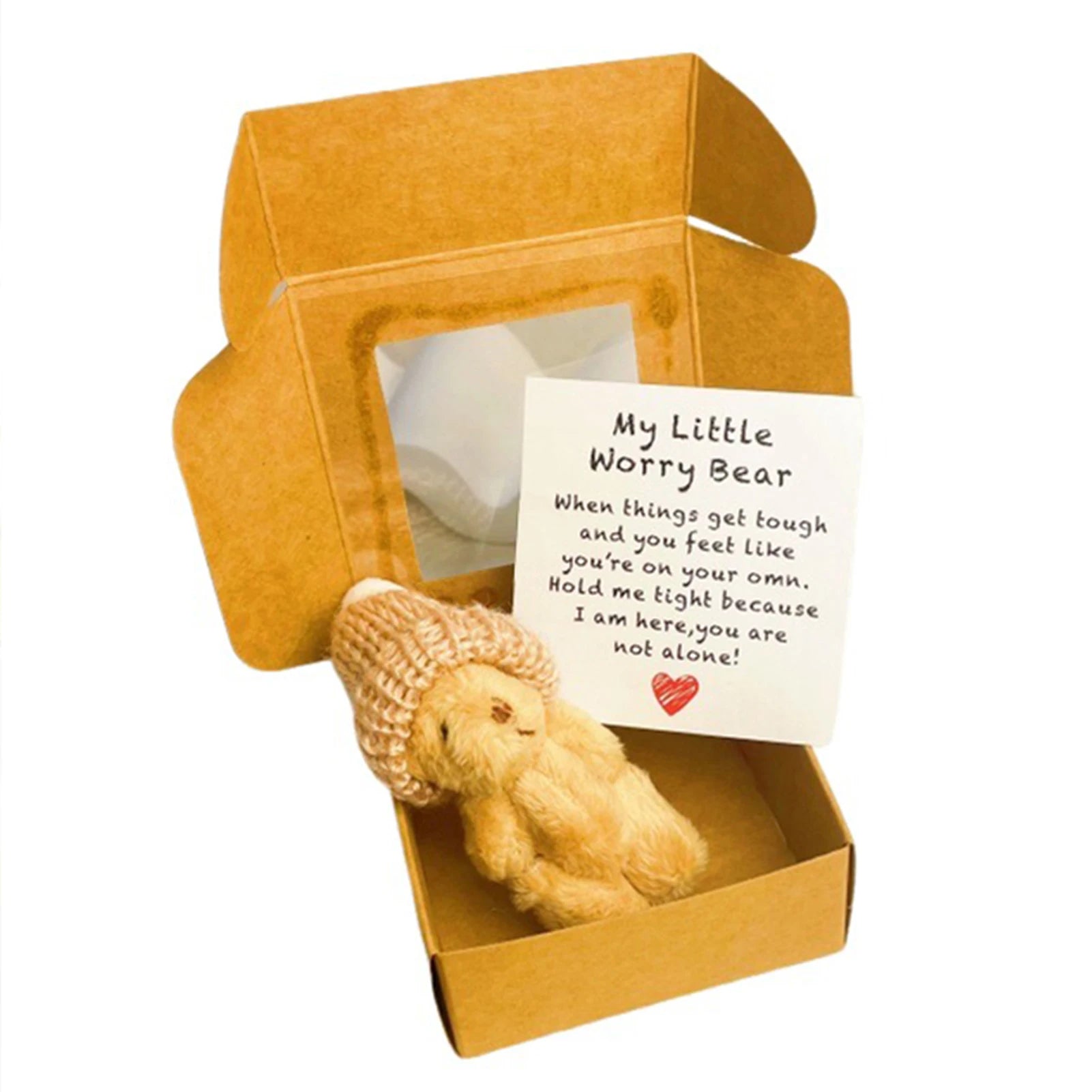 Mini Plush Bear in a Box with Inspirational Card | Cute Gift
