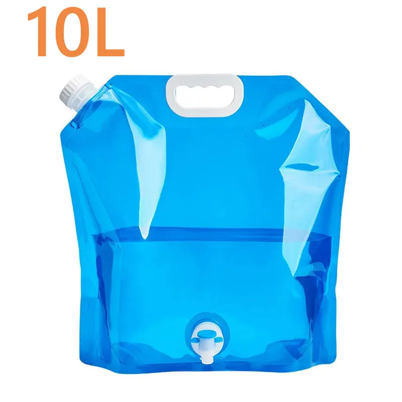 5/10L Camping Water Bag Portable Folding Water Bucket Large Water Container Outdoor Travel Collapsible Pouch Can Camping Supplie Oasis Select 10L Blue 1pcs