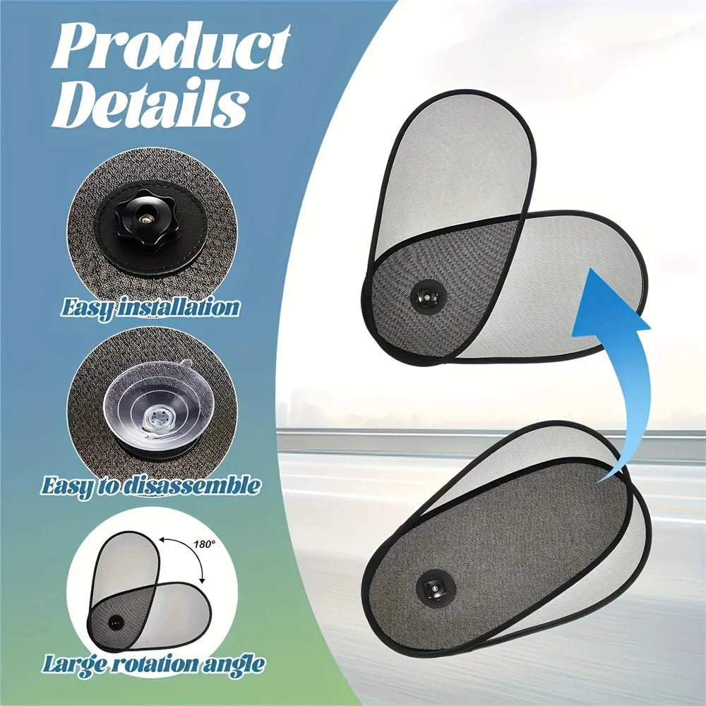 2-in-1 Car Side Shade,Telescopic Design, Heat Insulation Sun Blocker for All Cars,without Blocking Vision,,for Travel/Car Use Oasis Select