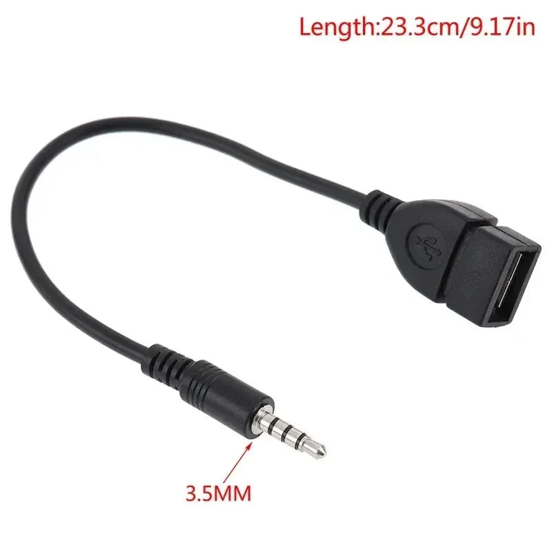 1/2/4/6pcs Car Connection Cable USB Female To Audio AUX Cable USB Flash Drive/Navigation/Stereo AUX Data Adapter Car Accessories Oasis Select