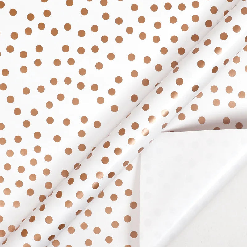 43x300cm Birthday Gift Wrapping Paper Gold Polka Dot Pattern Valentine's Day Bouquet Gift Packaging Paper Party Decoration Paper Oasis Select C