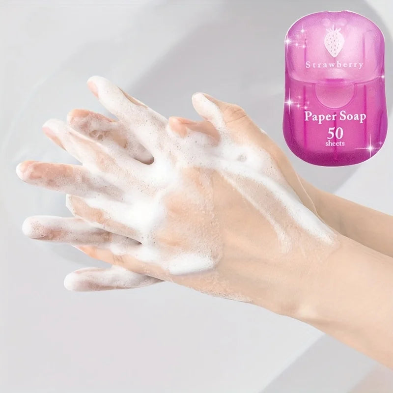 Portable Paper Soap Tablets – 50 Disposable Travel Soap Sheets Travel Soap Tablets Oasis Select