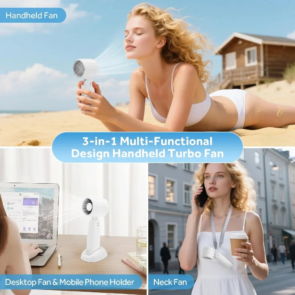 URGGU Turbo Handheld Fan 4500mAh | 5 Speeds & LED Display