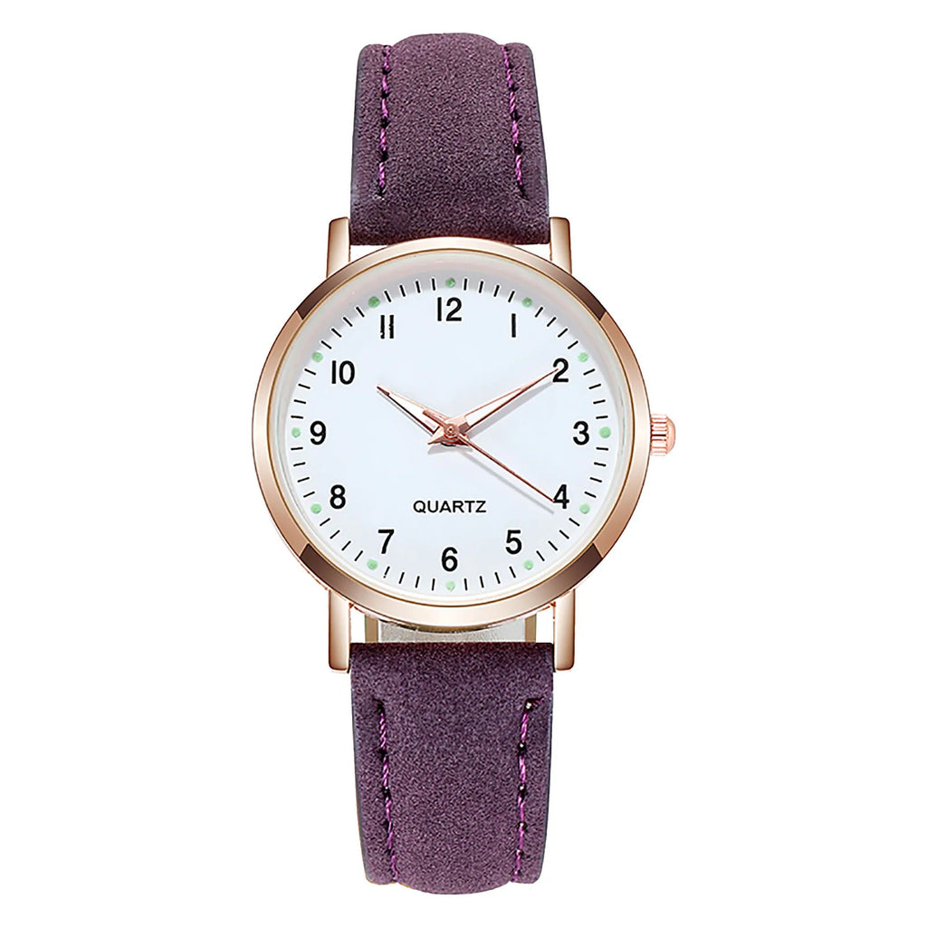 Women's Diamond Luminous Retro Quartz Watch – Leather Strap Ladies Quartz Watch Oasis Select E