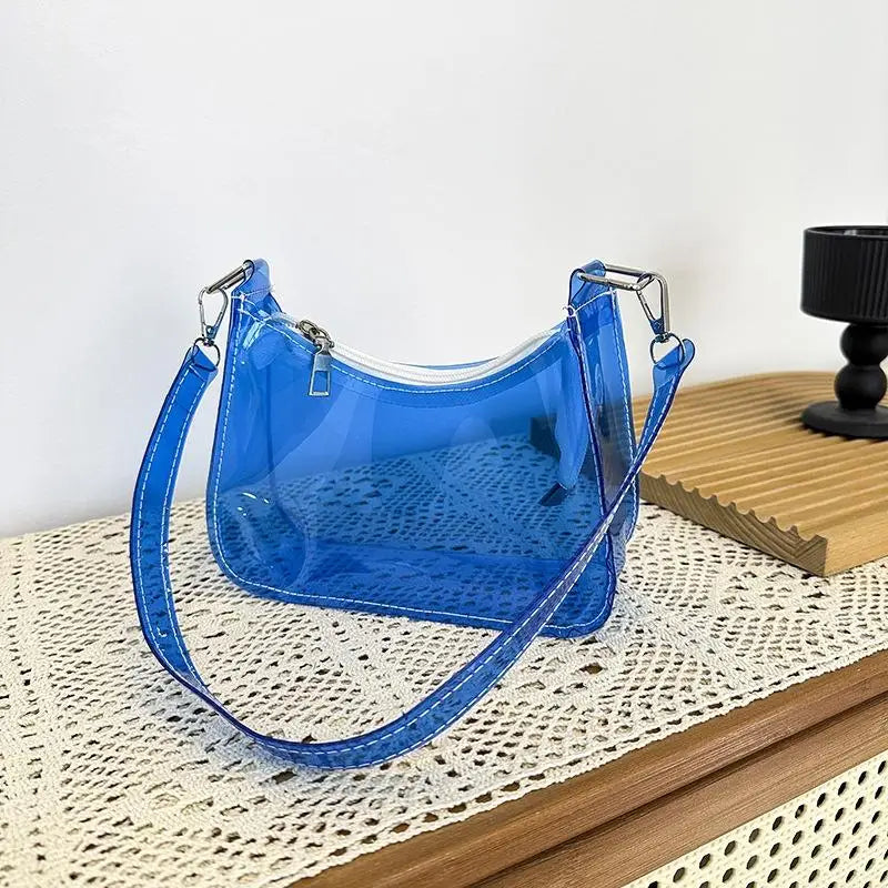 Clear Jelly Shoulder Bag – Y2K Small Underarm Purse