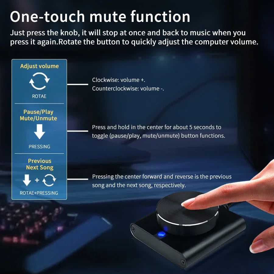 GGBEE USB Volume Control Knob – Dual Mode PC & Mac USB Audio Controller Oasis Select