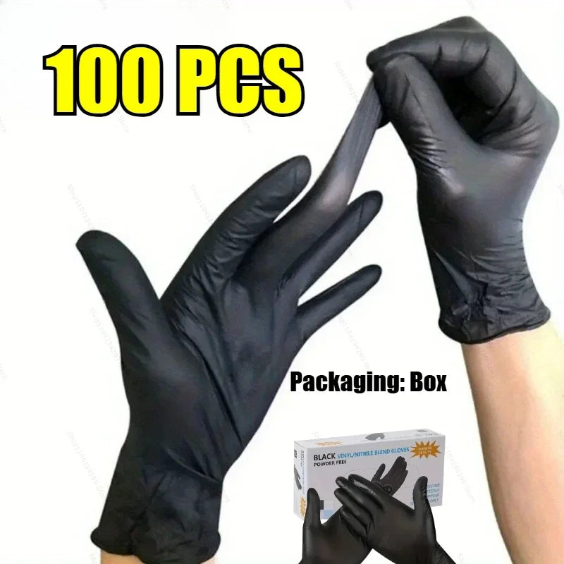 Black Xl Latex Gloves Pvc Gloves Disposable Nitrile Gloves Housework Cleaning Car Industry Gardening Cooking Tools Oasis Select 100 PCS M