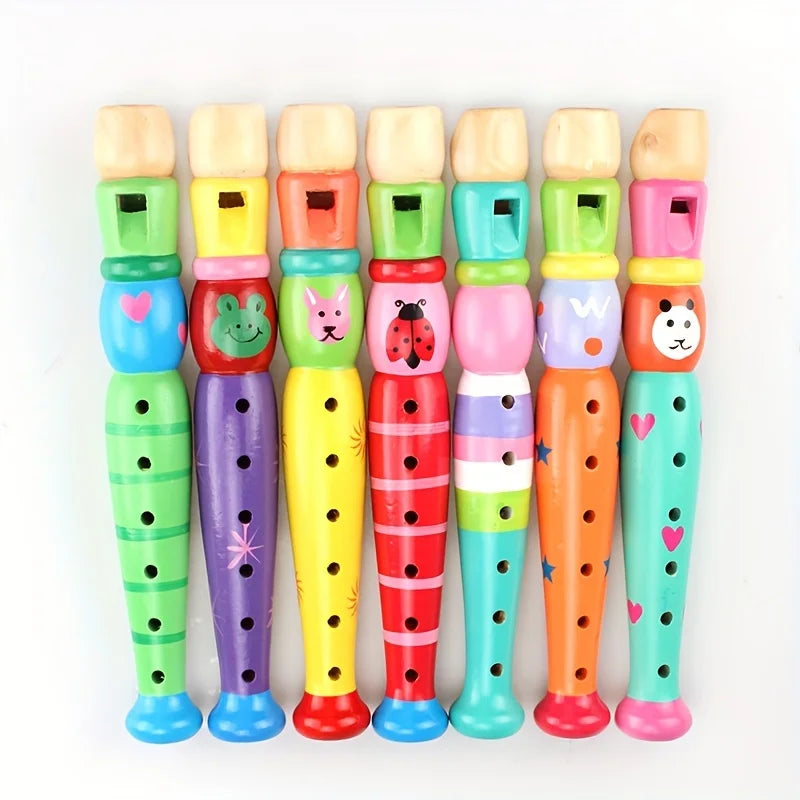 Wooden cartoon flute suitable for beginners -6-hole harmonica, perfect Christmas gift for music enthusiasts, modern style Oasis Select