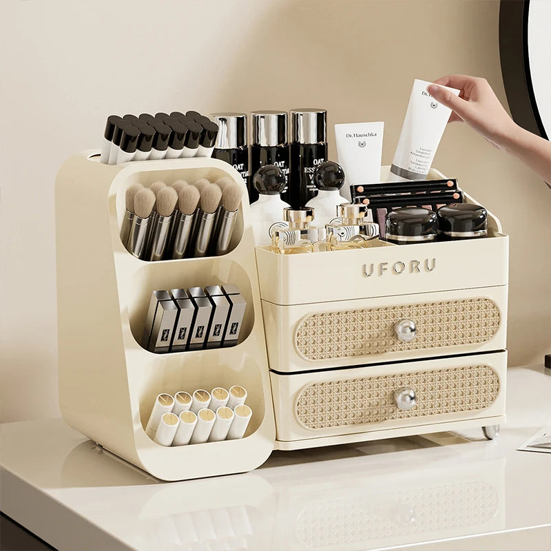 UFORU Makeup Organizer For Vanity, Countertop Organizer With Drawers, Spacious Cosmetic Display Case for Beauty Essential, Skinc Oasis Select