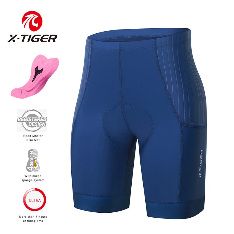 X-Tiger Cycling Shorts Bike Tights Pro Bicycle Shorts Breathable Lycra Sports Women MTB Road Biking Shorts 7 Hours Riding Oasis Select XW-DK-36402 M