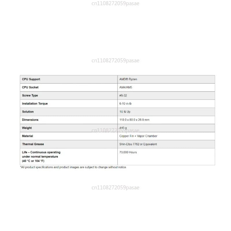 AM4 1U Passive Heat Sink – A46 Chamber Server Chassis