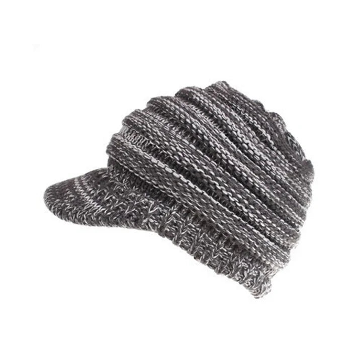 Classic European and American Knitted Hat Warm Knitted Hat Women's Empty Top Knitted Ponytail Hat Duck Tongue Winter Warmth Oasis Select 12