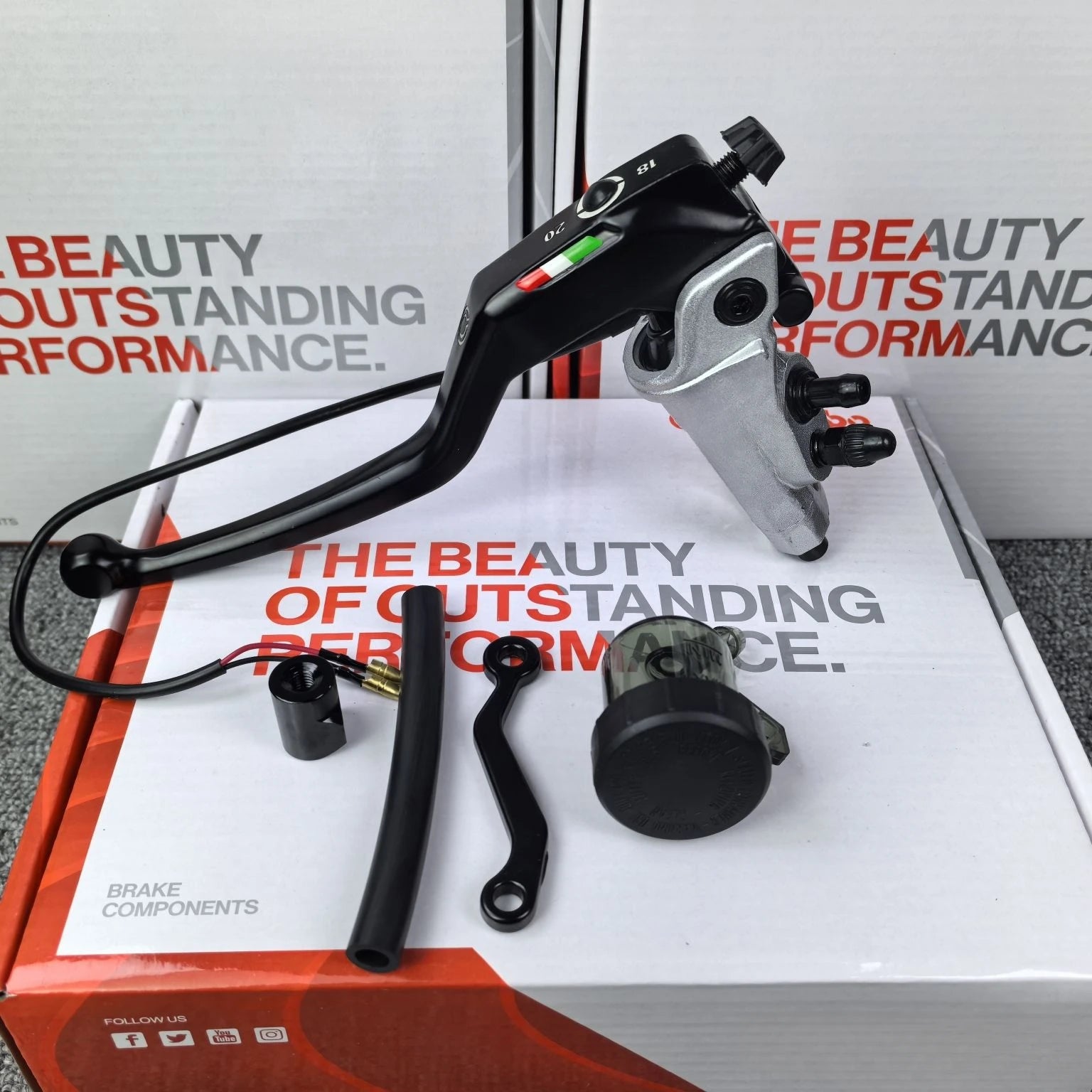 Motorcycle electric motorcycle brake modification direct push up pump CNC18MM piston factory team GP pump for 22MM handlebar Oasis Select 19RCS left 2
