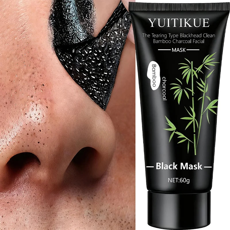 YUITIKUE Bamboo Charcoal Black Mask 60g - Tearing Type Deep Cleanse, Blackhead Removal for Clear Skin Oasis Select
