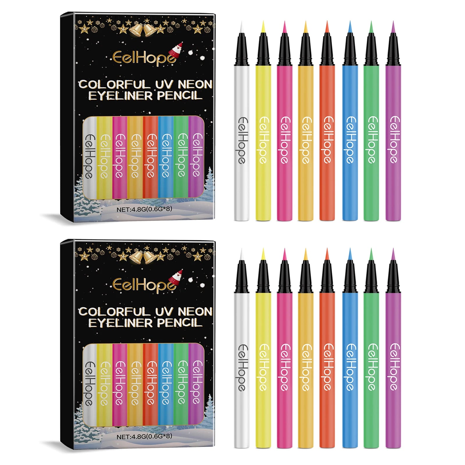 8-Color Neon UV Glow Eyeliner Set – Waterproof Body & Face Art