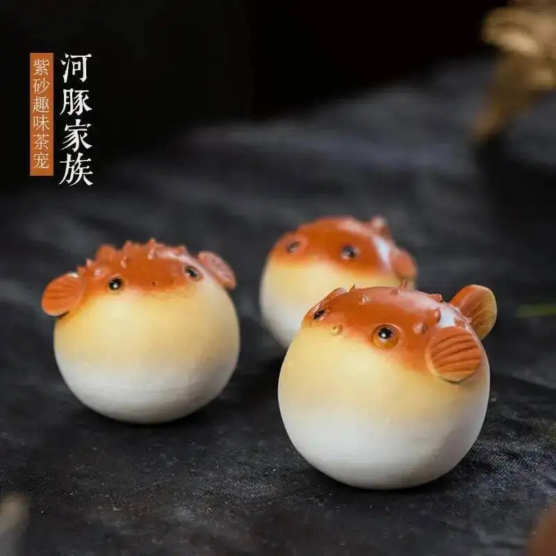 Purple Sand Tea Pet Puffer Ornaments Raise Tea Play Tea Table, Live in the Puffer Family Around the Tea Ceremony Oasis Select