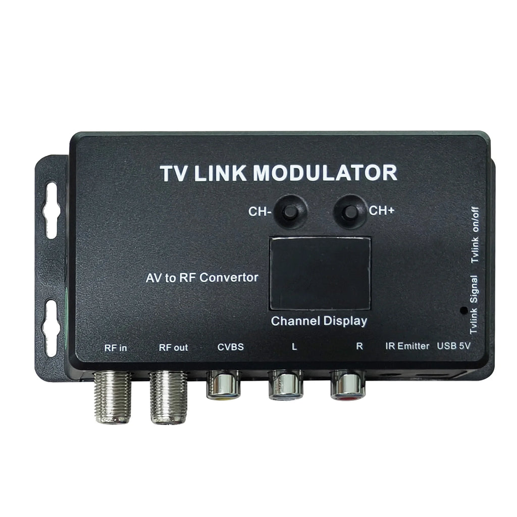 TV LINK Modulator， AV to RF ，IR Extender with Channel Display， Analog TV Self-Produced Program Insertion Device Oasis Select