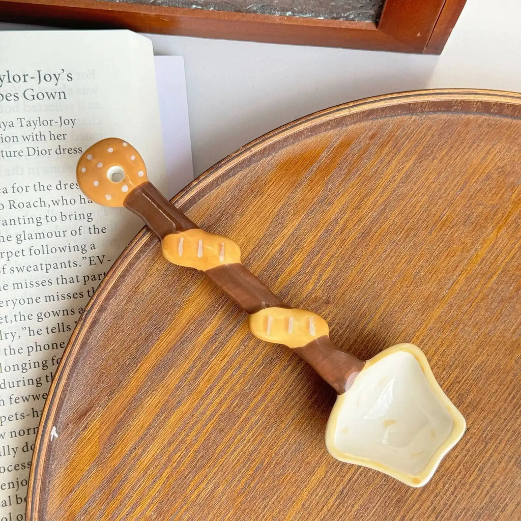 Cute Ceramic Bread-shaped Spoon, Aesthetically Pleasing Dessert Spoon, Adorable Spoon Kitchen Tablewear Oasis Select Bread Spoon