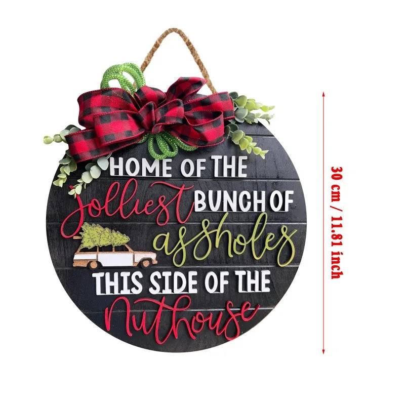 Fun Front Door Sign Christmas Decorations Wreaths Party Supplies Wooden Crafts Door Listing Oasis Select