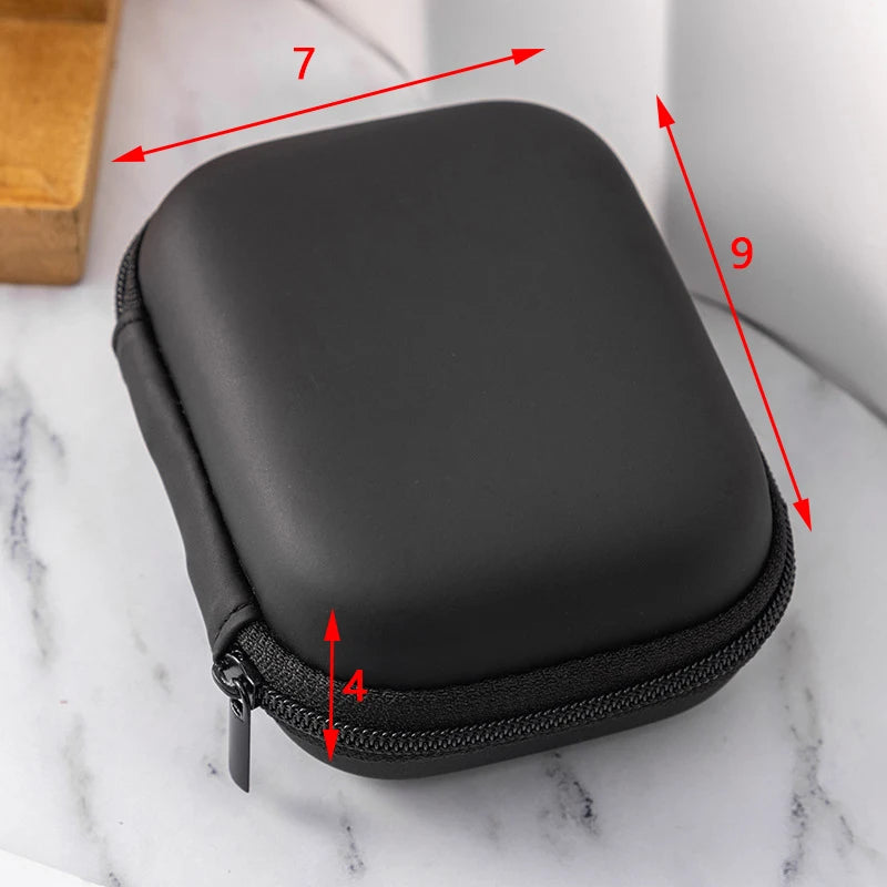 Artificial Leather Earphone Charger Case Data Cable U Disk Organizer Portable Mini 3C Hard Shell Digital Gadgets Storage Bag Oasis Select 9x7x4
