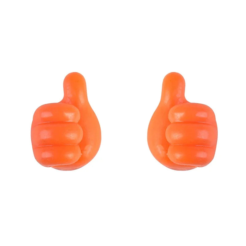 Hand-shaped Rubber Holder Glasses Cable Power Cord Charging Line Self Adhesive Mini Hook Car Storag Organizer Gadget Decorations Oasis Select Orange
