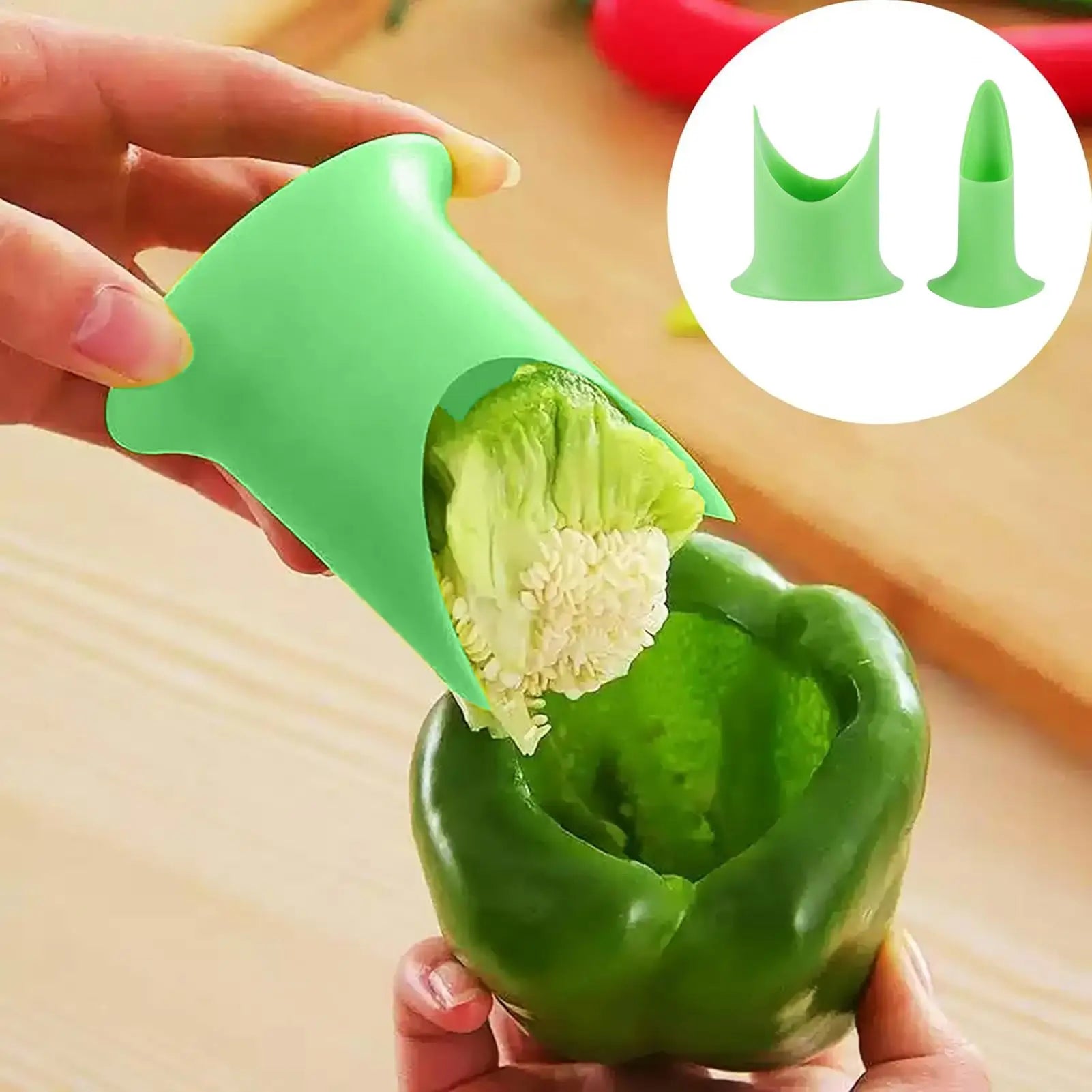 Creative Pepper Corer Seeded Remover Device Coring Device Fruit Cutter Kitchen Household Fruit Vegetable Coring Tool Oasis Select