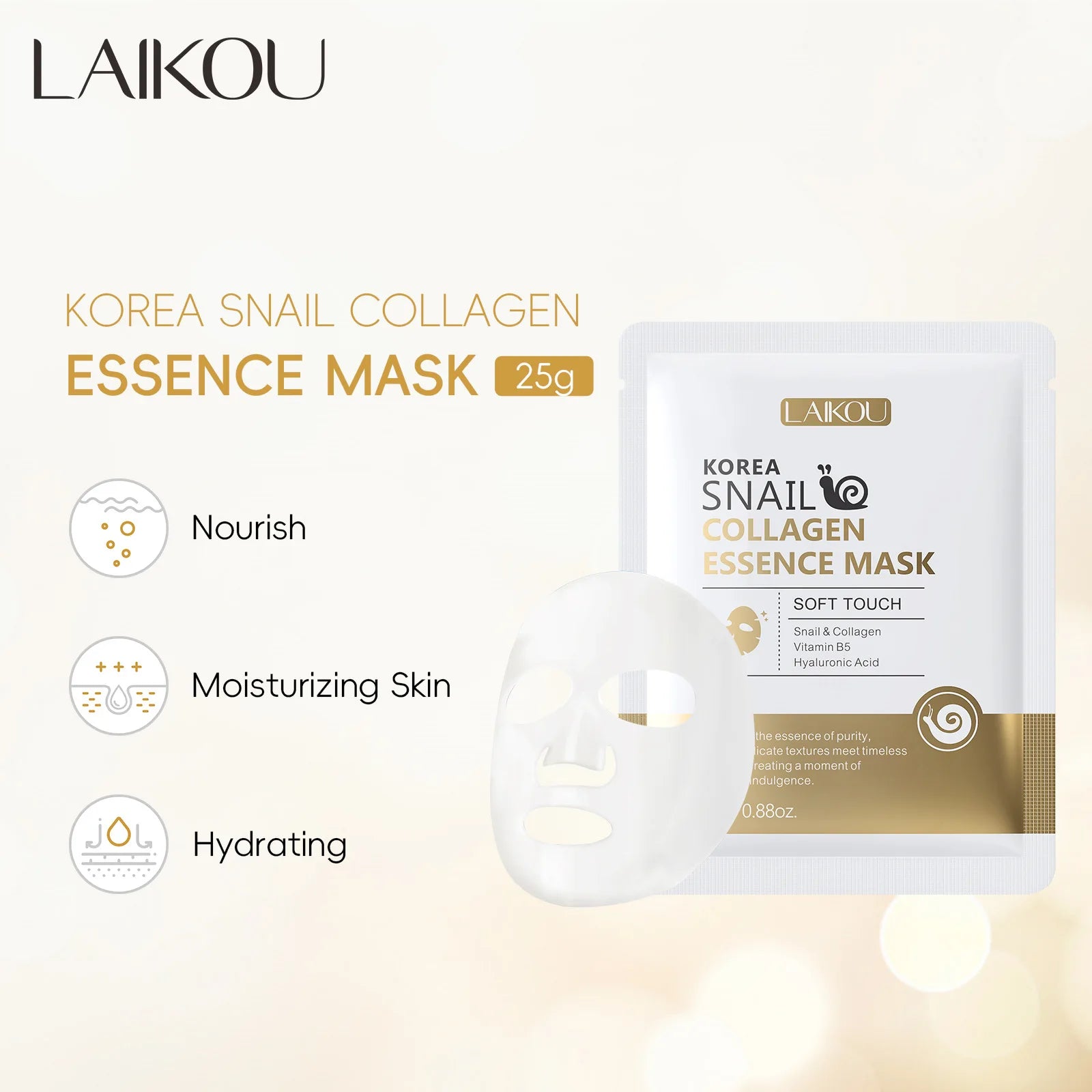 Snail Mucin & Protein Sheet Mask,Anti-Aging & Repair Face Mask,Hydrating Firming Essence Mask for Wrinkles and Pores,5/10/20 PCS Oasis Select 20pcs