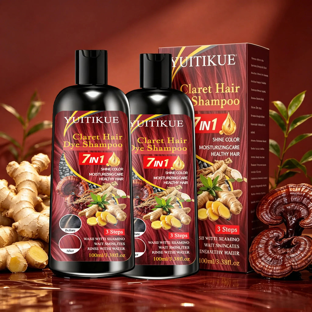YUITIKUE Claret 7-in-1 Color Shampoo – Hair Dye & Nourish