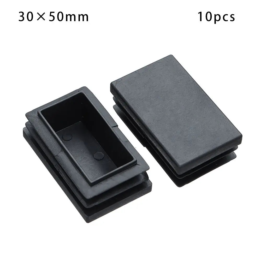 10Pcs Plastic Black Chair Feet Tube Cap Furniture Non-slip Foot Protective Pad Steel Rectangular Tube Plug Dust-Proof Foot Cover Oasis Select 30 50mm