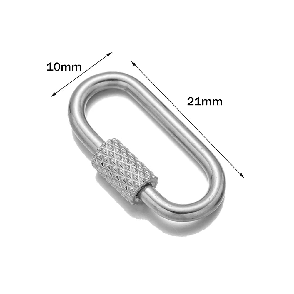 5pcs/Lot Stainless Steel Fastener Carabiner Screw Clasps Connectors For DIY Neckalce Bracelet Keychain Jewelry Making Supplies Oasis Select I