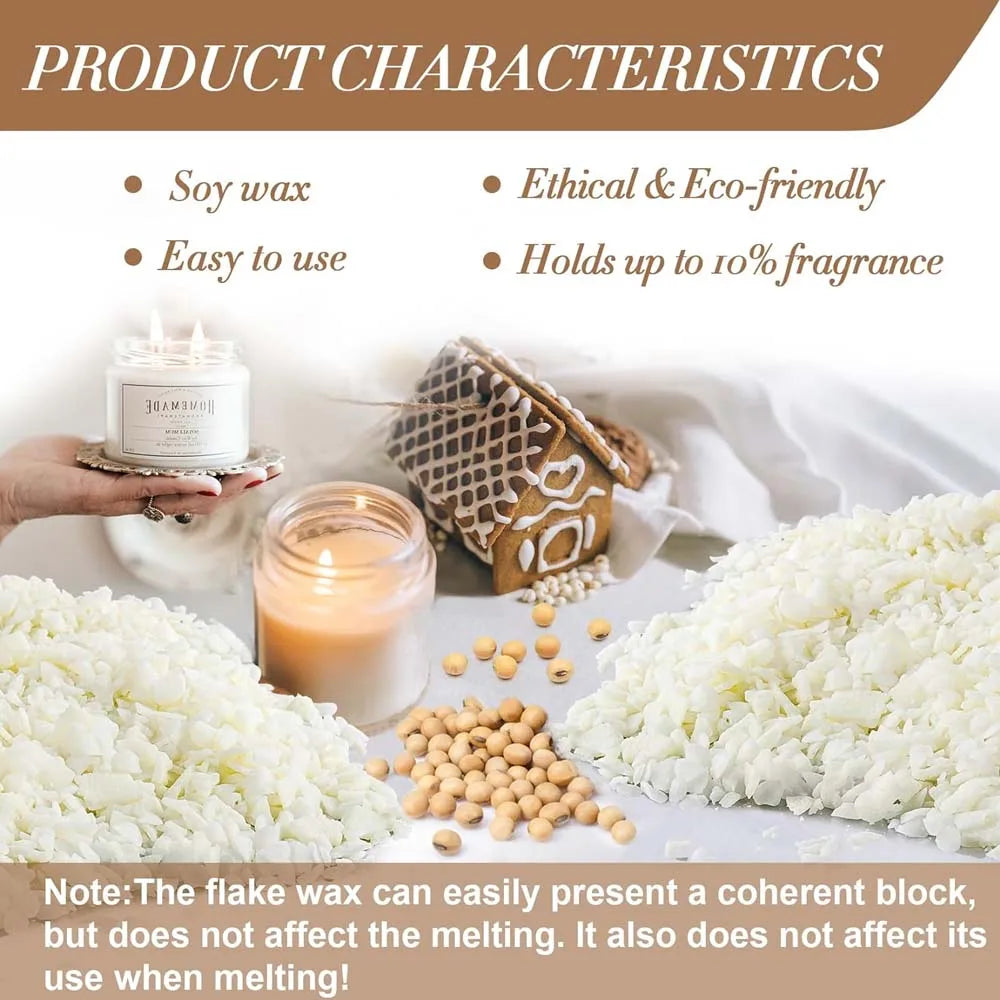 Natural Soy Wax Flakes for DIY Candle Making – 100g to 1kg
