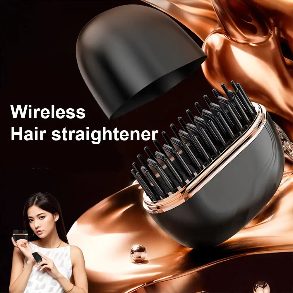Wireless Hair Straightening Comb | 3-Heat Cordless Styler