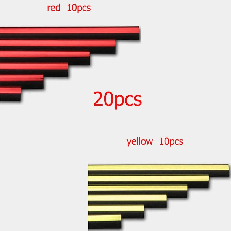 10/20PCS 20cm Car Air Conditioner Outlet Decorative U Shape Moulding Trim Decor Strips Car Door Edge Corner Protector Oasis Select 10Red-10Gold