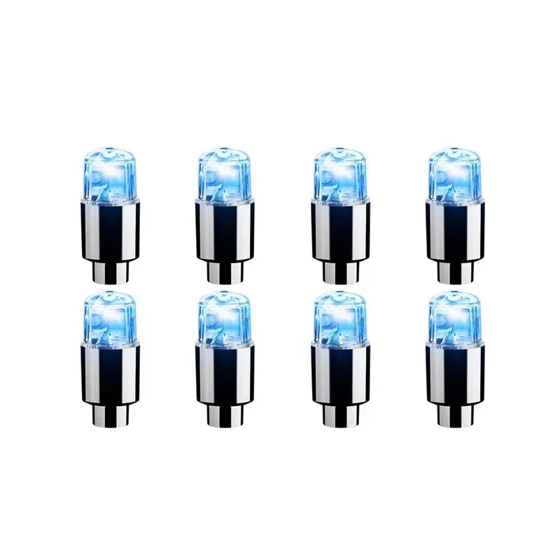 2/8/16Pcs Colorful Car Tire Valve Caps LED Car Motorcycle Cycling Wheel Lantern Spokes Hub Tyre Lamp Wheel Caps Oasis Select 8Pcs Blue