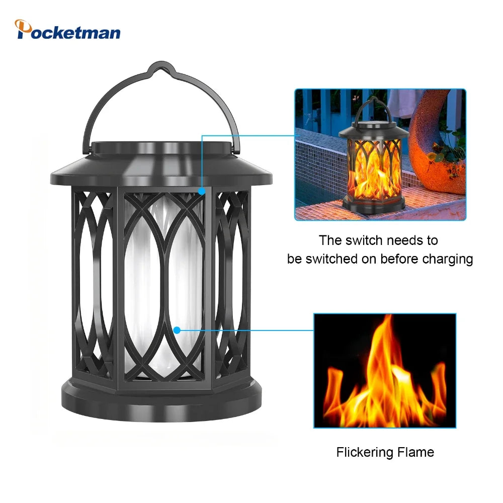 Flame LED Solar Light with Clip Outdoor Waterproof Lantern Hanging Solar Lamp Yard Landscape Torch Garden Light Oasis Select