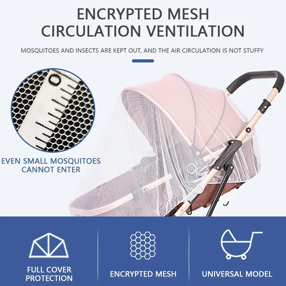 Mosquito Net For Baby Stroller Summer Pram Insect Shield Net Infants Pushchair Cart Safe Protection Mesh Pram Accessories Oasis Select
