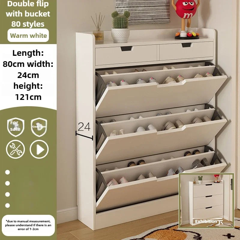 Tipping Bucket Shoe Cabinet, Outer Entry Shoe Rack, Balcony, Entrance Cabinet, Living Room Large-capacity Storage Cabinet Oasis Select 80cmF