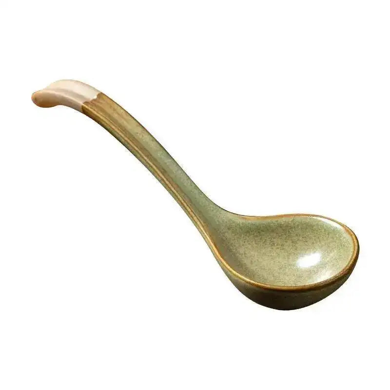 Japanese Handmade Coarse Pottery Soup Spoon Tablespoon Spoon Eating Spoon Ceramic Spoon Bowl Spoon Kitchen Tablewear Oasis Select