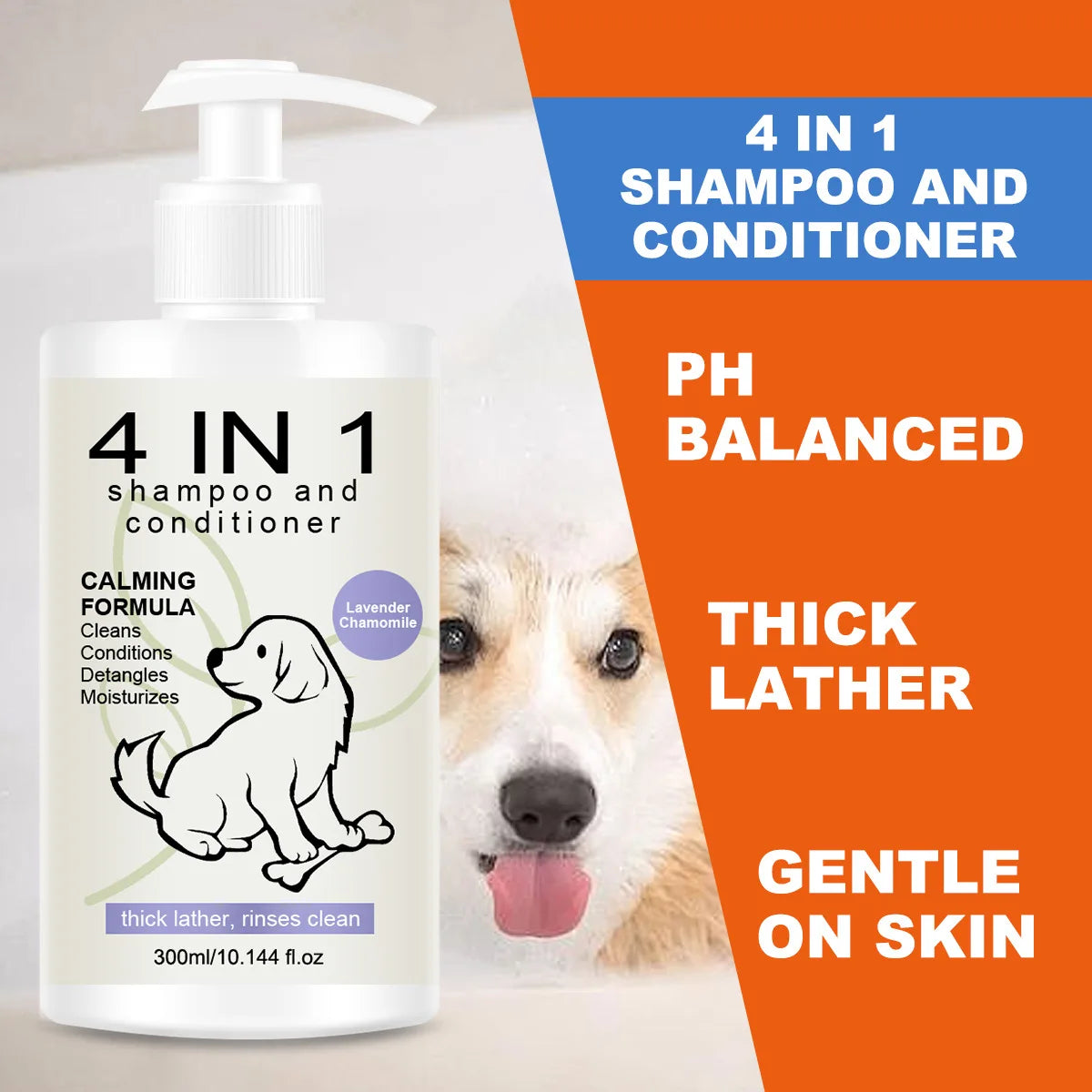 4-in-1 Pet Shampoo & Conditioner for Dogs & Cats | Anti Shed Pet Shampoo Conditioner Oasis Select