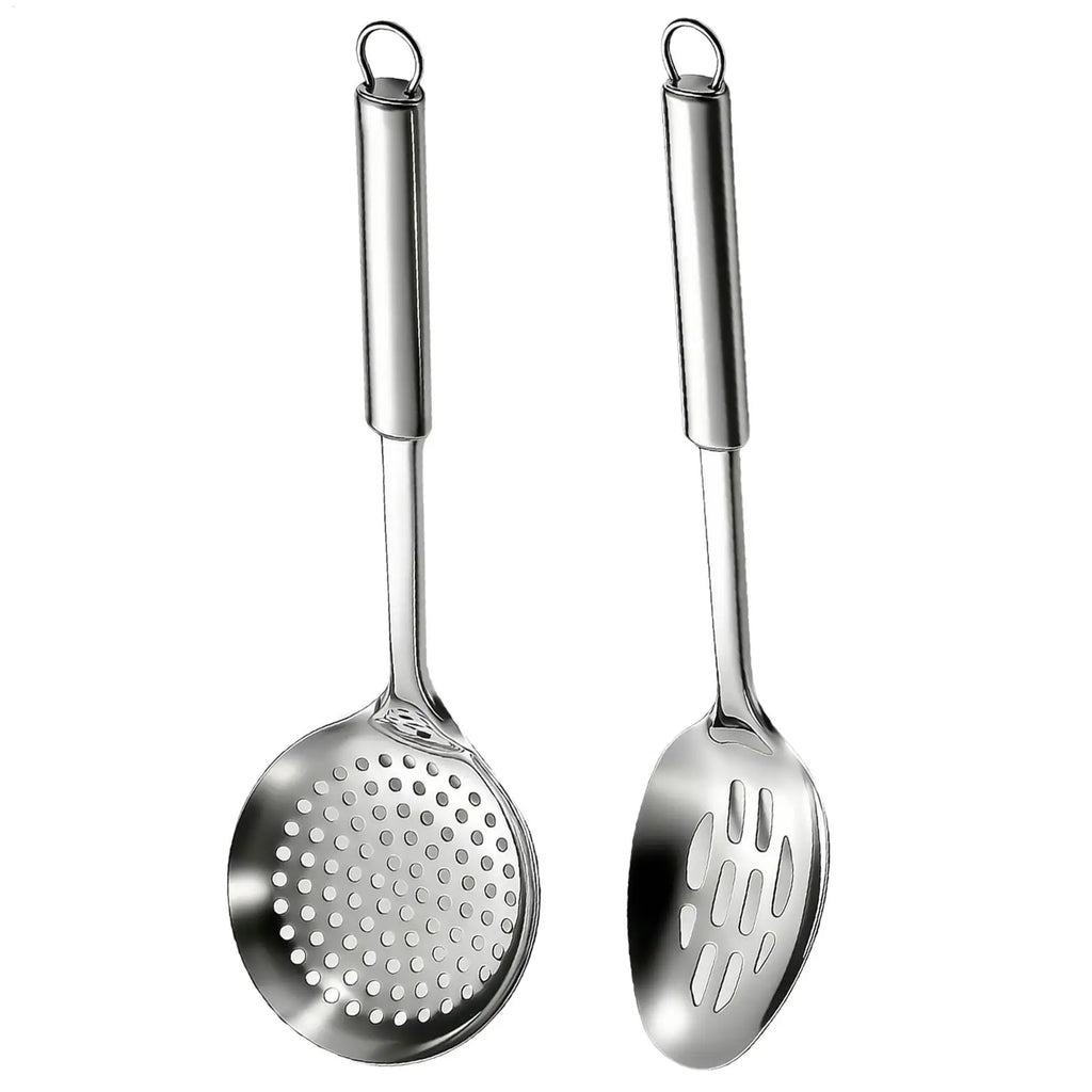 strainer spoons Stainless Steel Wok Spatula Metal Kitchen Accessories Slotted Turner Rice Spoon Ladle Cooking Tools Utensil Set Oasis Select
