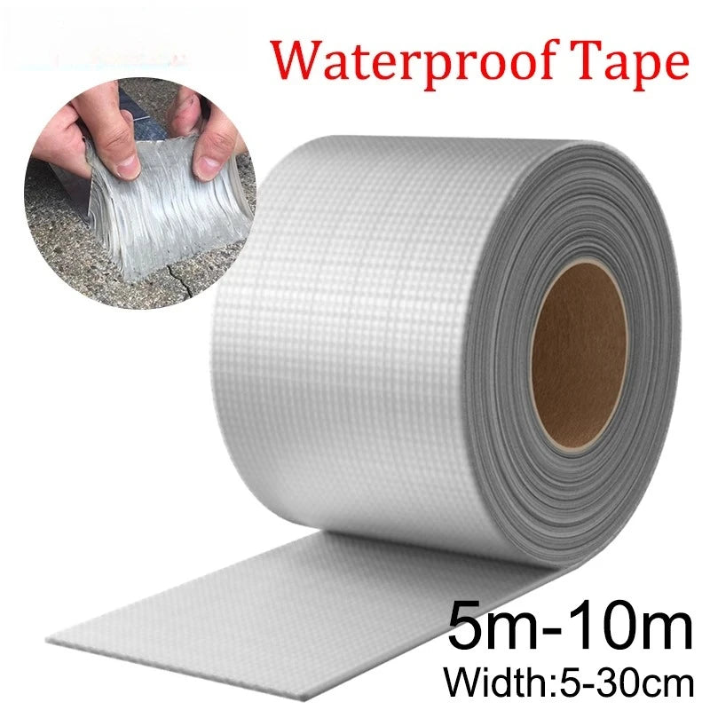 Waterproof Tape High Temperature Resistance Aluminum Foil Thicken Butyl Tape Wall Pool Roof Crack Duct Repair Sealed Self Tape Oasis Select 1 Meter x 5cm
