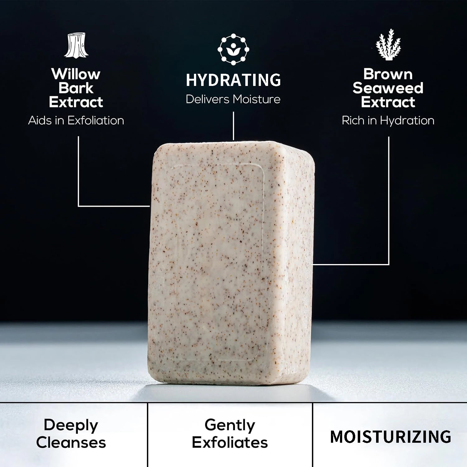 200g body matte soap, rich in shea butter and olive oil, physically exfoliates, gently cleans, softens and dries skin Oasis Select