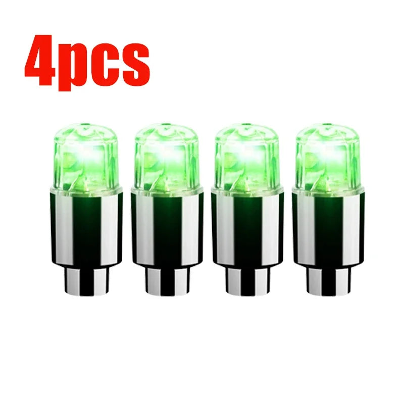 Tire Valve Cap Lights Tire Light for Car Air Valve Caps with Lights for Motorcycles Bicycles Electric Vehicles Lamps Oasis Select 4pcs-green light