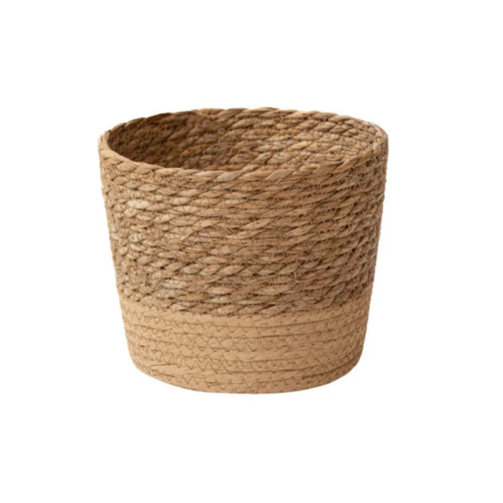 Straw Weaving Flower Plant Pot Rattan Flowerpot Storage Basket Handwoven Straw Plant Basket With Leak-Proof Liner Home Decor Oasis Select Small