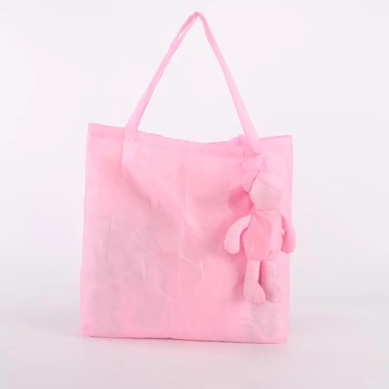 Cute Doll Mini Foldable Shopping Bag Women's Portable Tote Bag 인형 미니 접이식 쇼핑백 Сумка женская Reusable Pouch Oasis Select