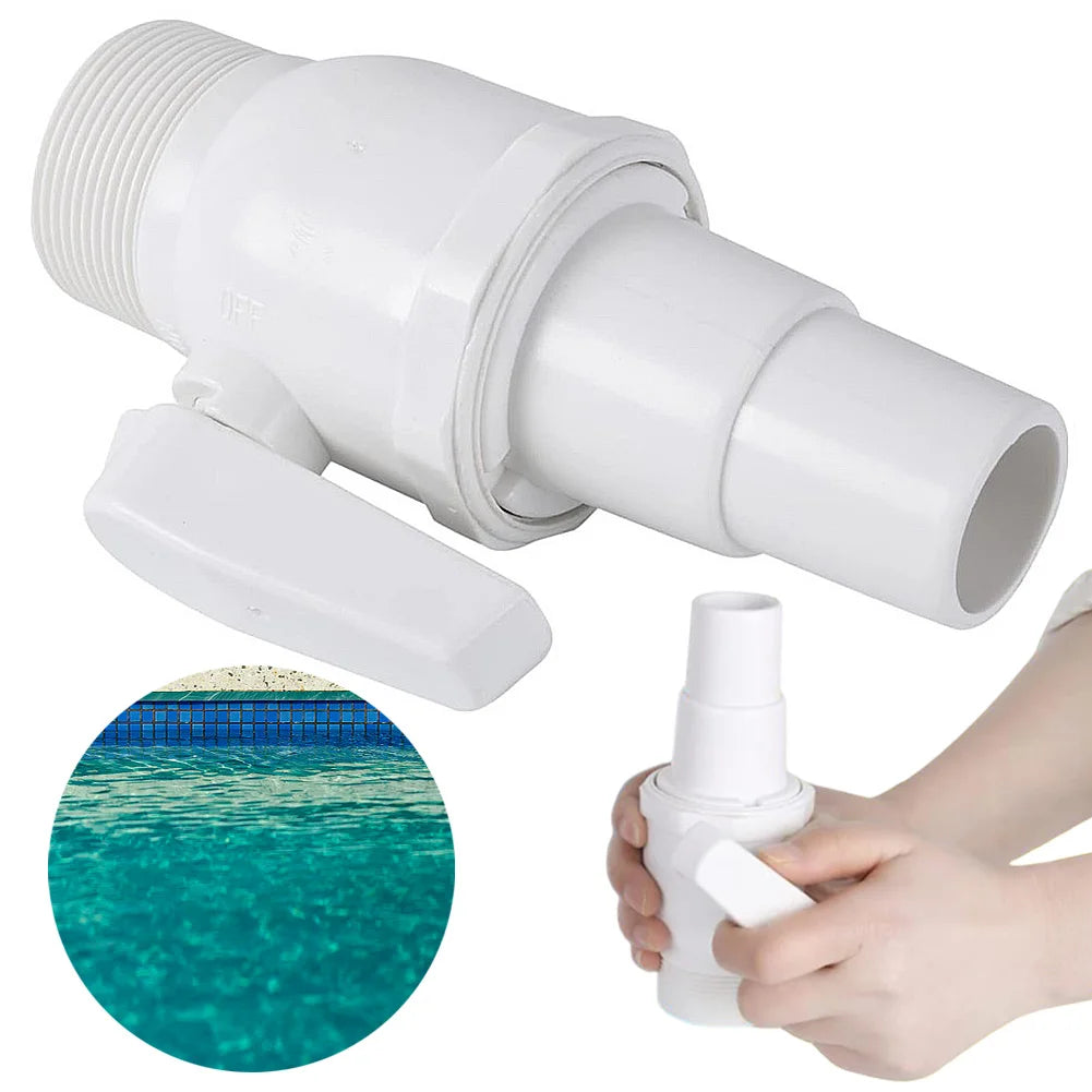2-Way Pool Pump Valve Ball Valve 1.5 - 1.25in Pool Filter Stop Connector Maximum 50 PSI Pressure Rating for Above Ground Pool Oasis Select