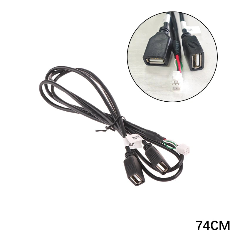 Multimedia Car Player Wire Harness Plug Connector 6 Pin Dual USB Interface Cable Adapter For Android Radio Navigation Oasis Select