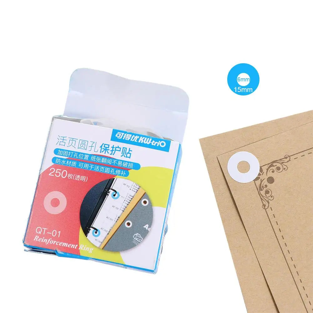 250pcs Hole Punch Protector Labels Loose Leaf Paper Hole Reinforcement Labels Round Stickers Self Adhesive Binding Paper Sticker Oasis Select