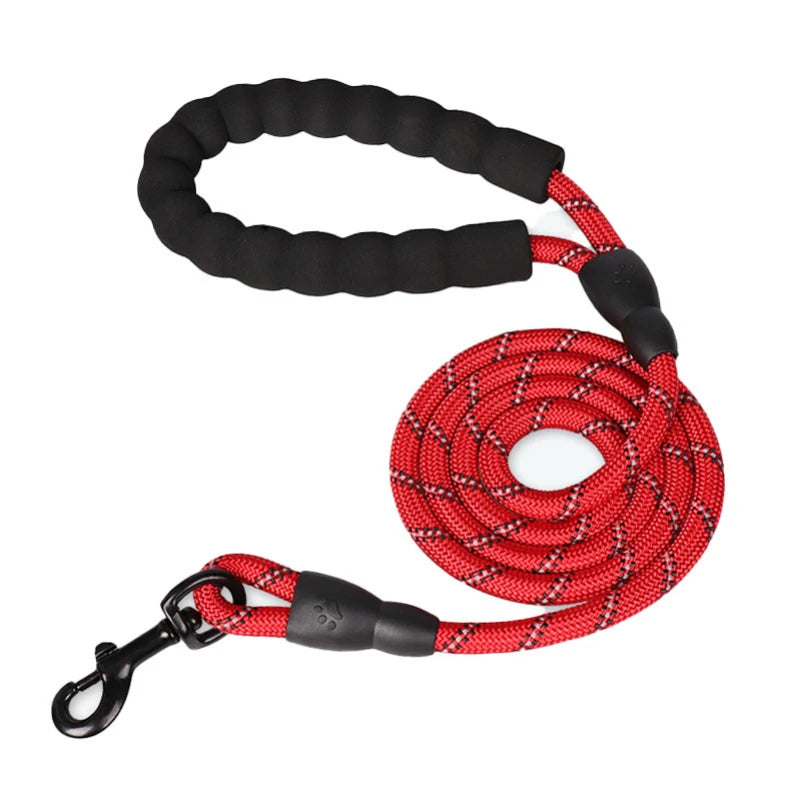 3m Pet Reflective Nylon Tow Rope Non Slip Foam Handle Pet Adjustable Towing Ropes Large Middle Small Dogs Outdoors Pet Supplies Oasis Select Red